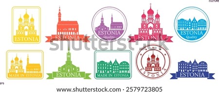 Estonia set. Isolated Estonia on white background