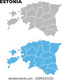 Estonia simple maps flat illustration