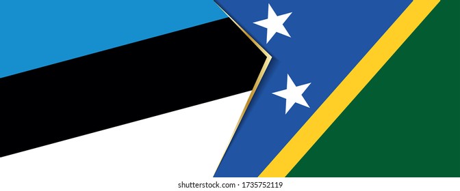 Estonia and Solomon Islands flags, two vector flags symbol of relationship or confrontation.