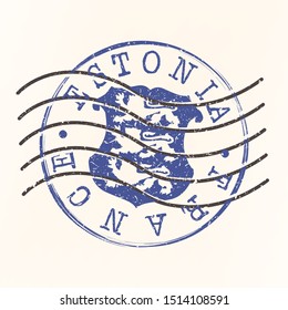 Estonia Stamp Postal. Silhouette Seal. Passport Round Design. Vector Icon. Design Retro Travel. National Symbol.