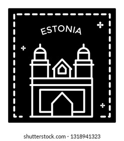 Estonia stamp solid icon design 