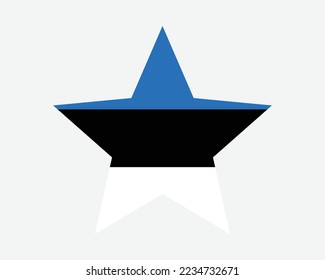 Estonia Star Flag. Estonian Star Shape Flag. Republic of Estonia Country National Banner Icon Symbol Vector Flat Artwork Graphic Illustration svg
