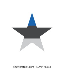 Estonia star flag, vector illustration