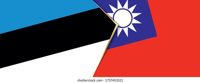 Banderas de Estonia y Taiwán, dos banderas vectoriales símbolo de relación o enfrentamiento.