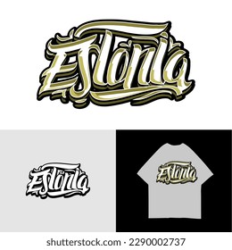 Estonia text Vector Illustration, Streetwear, Typography,Graffiti, poster, on white background