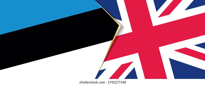 Estonia and United Kingdom flags, two vector flags symbol of relationship or confrontation.