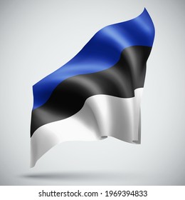 Estonia, pabellón vectorial 3d aislado en fondo blanco
