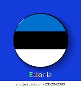 Estonia vector flag. Football europe 2024 tournament championship. Round badges of the country in the actual championship colors.