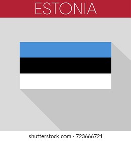 Estonia vector flag long shadow design 