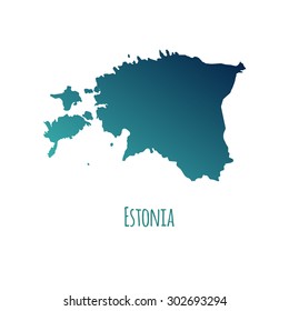 Estonia vector map with color gradient and caption on white background. Can be used as element of your infographics or presentation