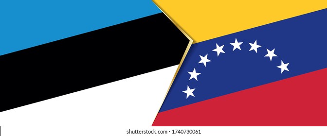 Estland und Venezuela Flaggen, zwei Vektorflaggen Symbol für Beziehung oder Konfrontation.