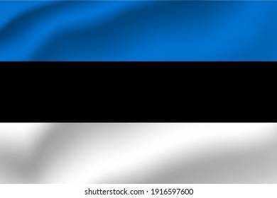 Editable vector de bandera ondulada de Estonia