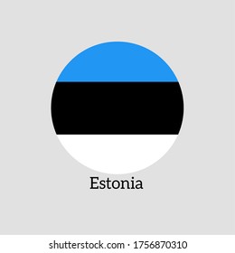 Estonian country pride symbol with three-colored flag symbol