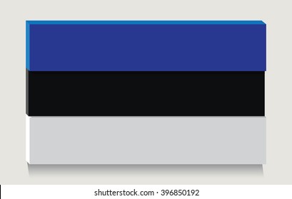 Estonian flag as art object.Vector illustration.