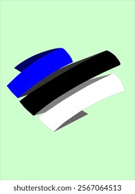 Estonian flag clipart illustration 
which is fluttering with a colored background