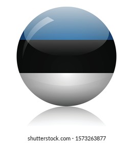 Estonian flag glass icon vector illustration