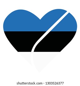 estonian flag in heart vector