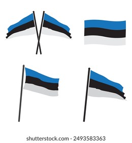Diseño de Ilustración vectorial de ícono de bandera estonia