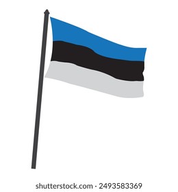 Diseño de Ilustración vectorial de ícono de bandera estonia