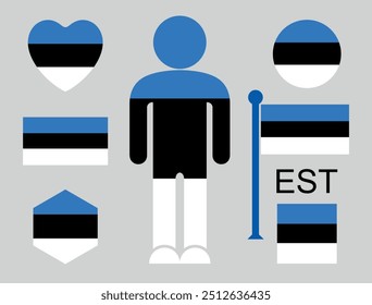 Estonian flag. Isolated Estonian flag on white background