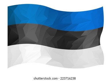 Estonian  flag  in polygonal design