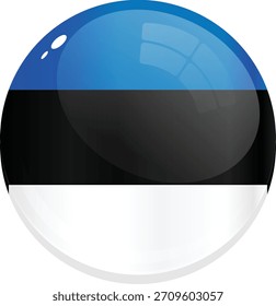 Estonian flag waves with blue, black, and white stripes.