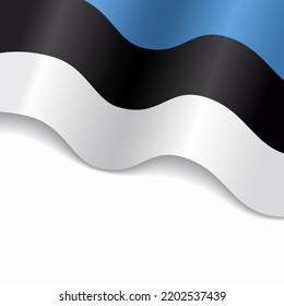 Estonian flag wavy abstract background. Vector illustration.