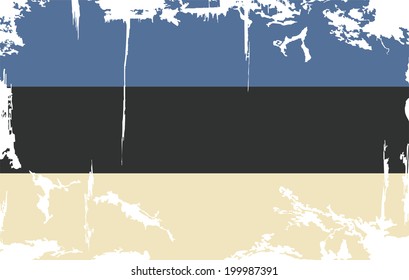 Estonian grunge flag. Vector illustration. Grunge effect can be cleaned easily.