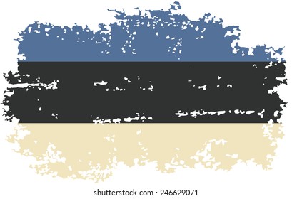 Estonian grunge flag. Vector illustration. Grunge effect can be cleaned easily.