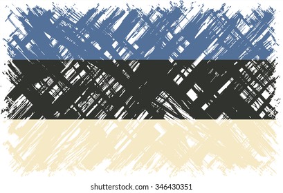 Estonian grunge flag. Vector illustration. Grunge effect can be cleaned easily.