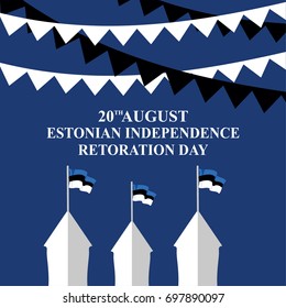 Estonian Independence Restoration Day vector illustration