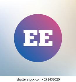 Estonian language sign icon. EE translation symbol. Icon on blurred background. Vector