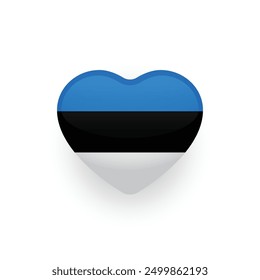 Estonian national flag shaped as heart. Flag of Estonia. Vector illustration	
