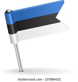 Estonian pin icon flag. Vector illustration Eps 8.