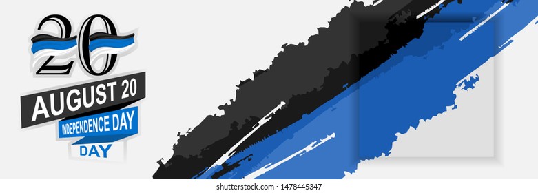 Estonian text: August 20, Independence day of Estonia, celebrates Estonia's restoration of independence in 1991 vector illustration. Suitable for greeting card and banner