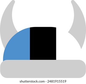 Estonian viking helmet icon flat