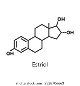 Hormona de estriol. Línea con trazo editable