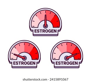 Estrogen Hormone Level Meters Vector Illustration with Color Gradient for Women s Health Monitoring