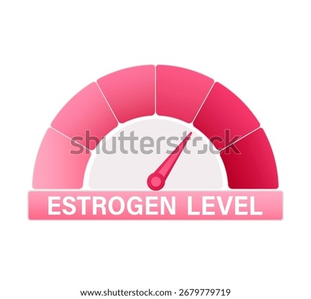 Estrogen level measuring device with pink indicator showing hormone status