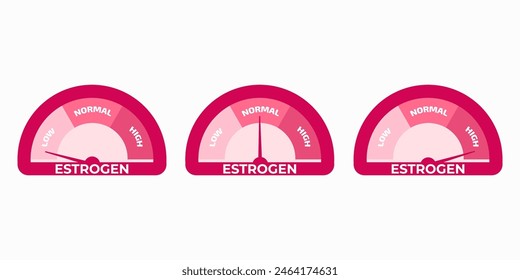 Estrogen level meter. Vector illustration.