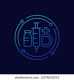 Estrogen therapy icon, linear design