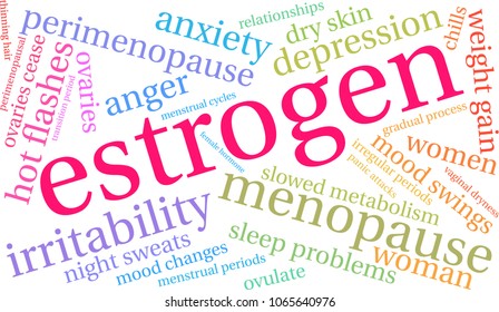 Estrogen word cloud on a white background. 