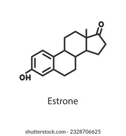 Estrone hormone. Line with editable stroke
