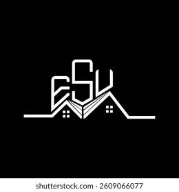 ESU Real State logo design, ESU simple and modern logo. ESU luxurious alphabet design  