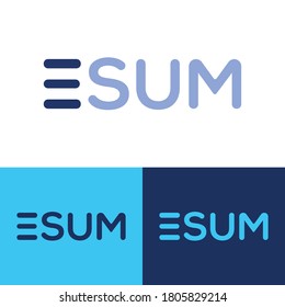 ESUM logo, wordmark logo design concept.
