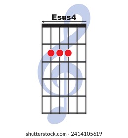 Esus4  guitar chord icon. Basic guitar chord vector illustration symbol design