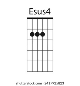 Esus4 guitar chord icon vector illustration design