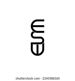 esw typography letter monogram logo design