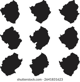 Eswatini black map silhouette vector style with white background