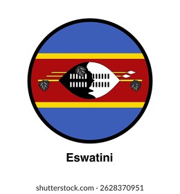 eswatini country flag vector on transparent background